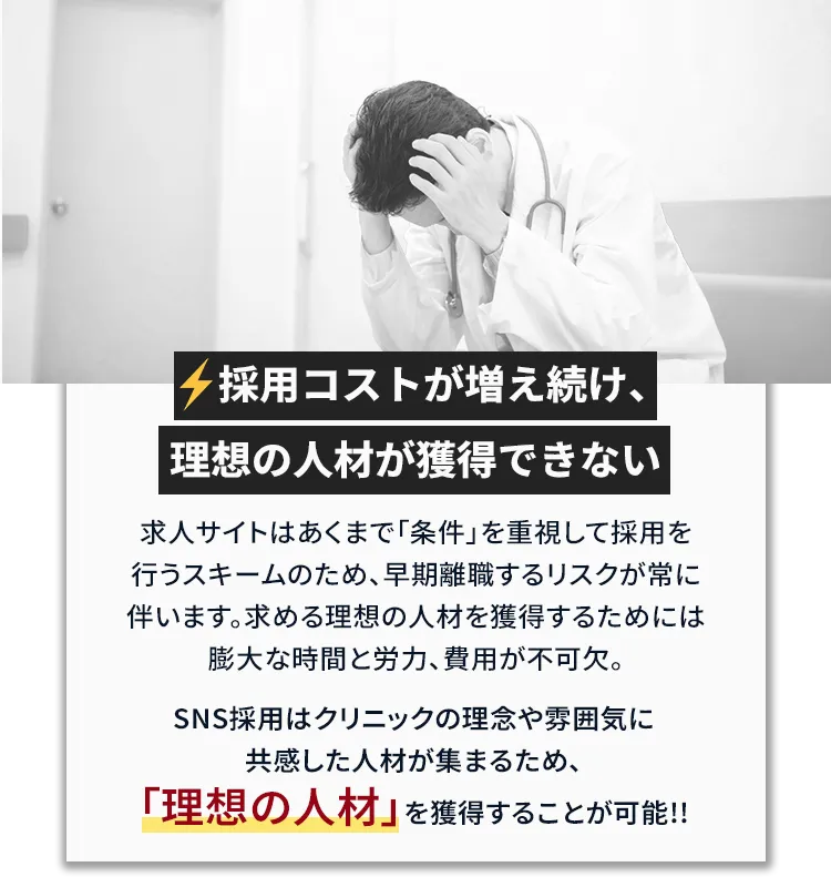採用コストの増加、理想の人材が獲得できない